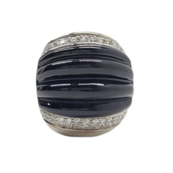 John Hardy Bedeg Black Onyx Wide Dome Ring - Picture 2 of 7